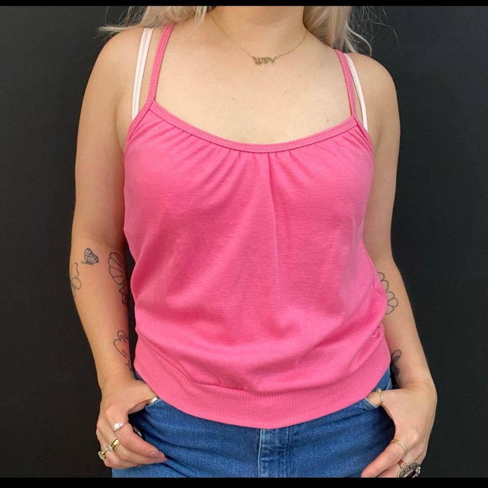 80s Pink Bay Club by Catalina Spaghetti Strap Tank Top